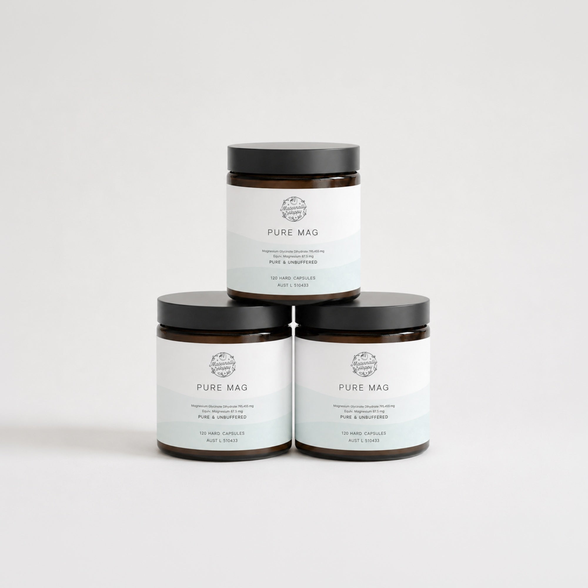 3 x Pure Mag | Unbuffered Magnesium Glycinate